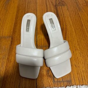 Primark Women's Cream Heeled Mules